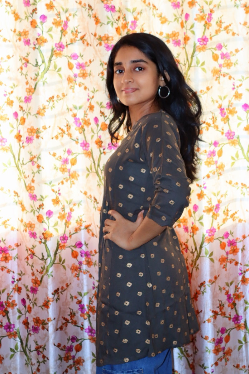 Moonstone Motif Short Kurti #RSK3011