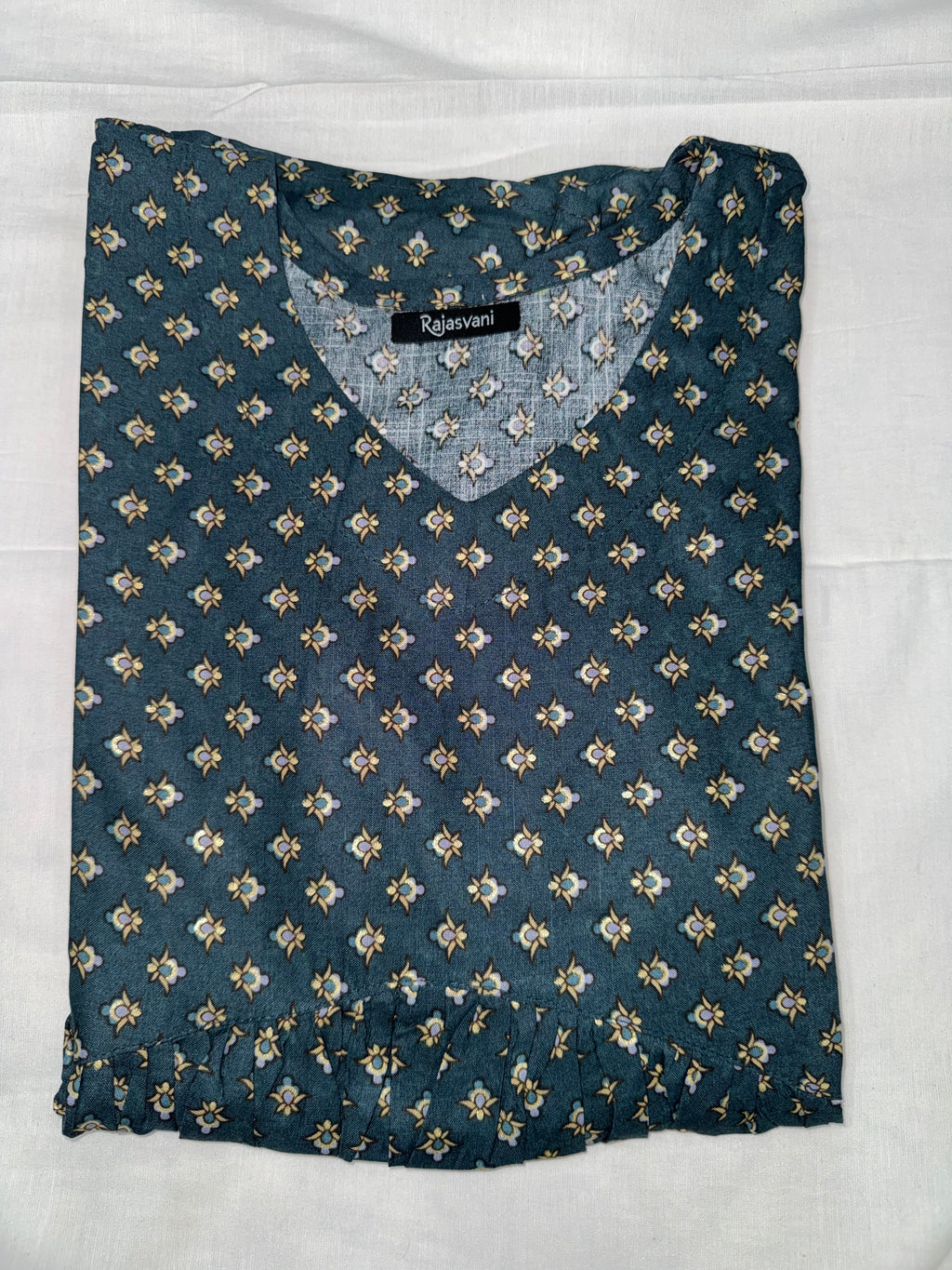 Teal Blossom Short Kurti #RSK3002