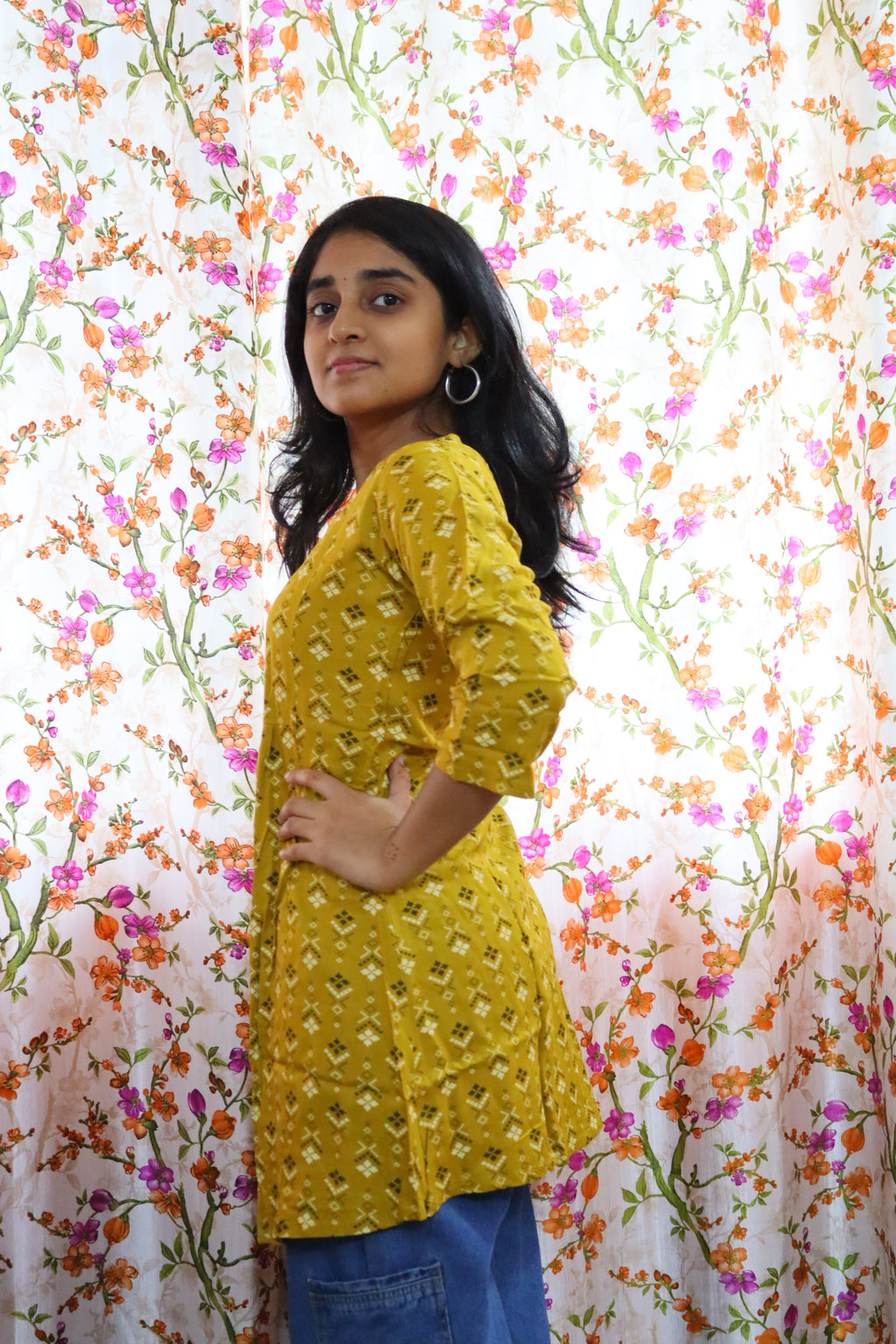Mustard Meadow Short Kurti #RSK3010