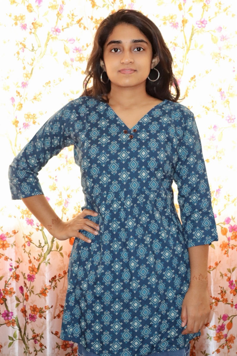 Aqua Geo Short Kurti #RSK3012