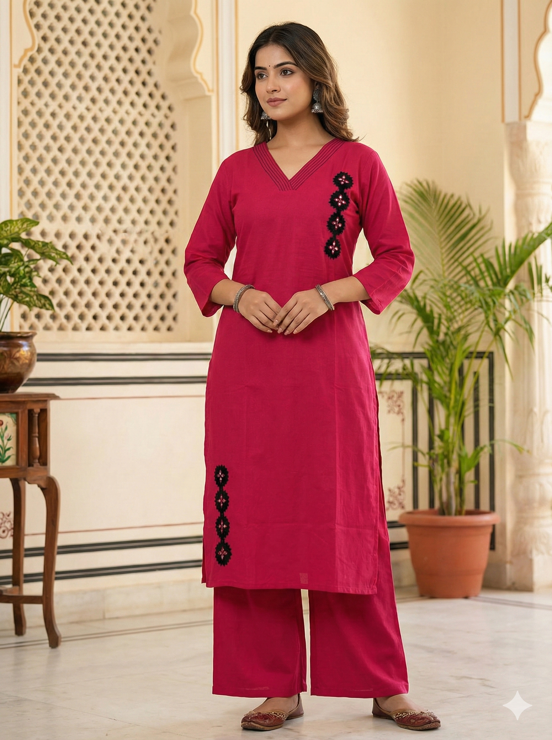 Solid Pink Motif Co-ord Set #RCO1004