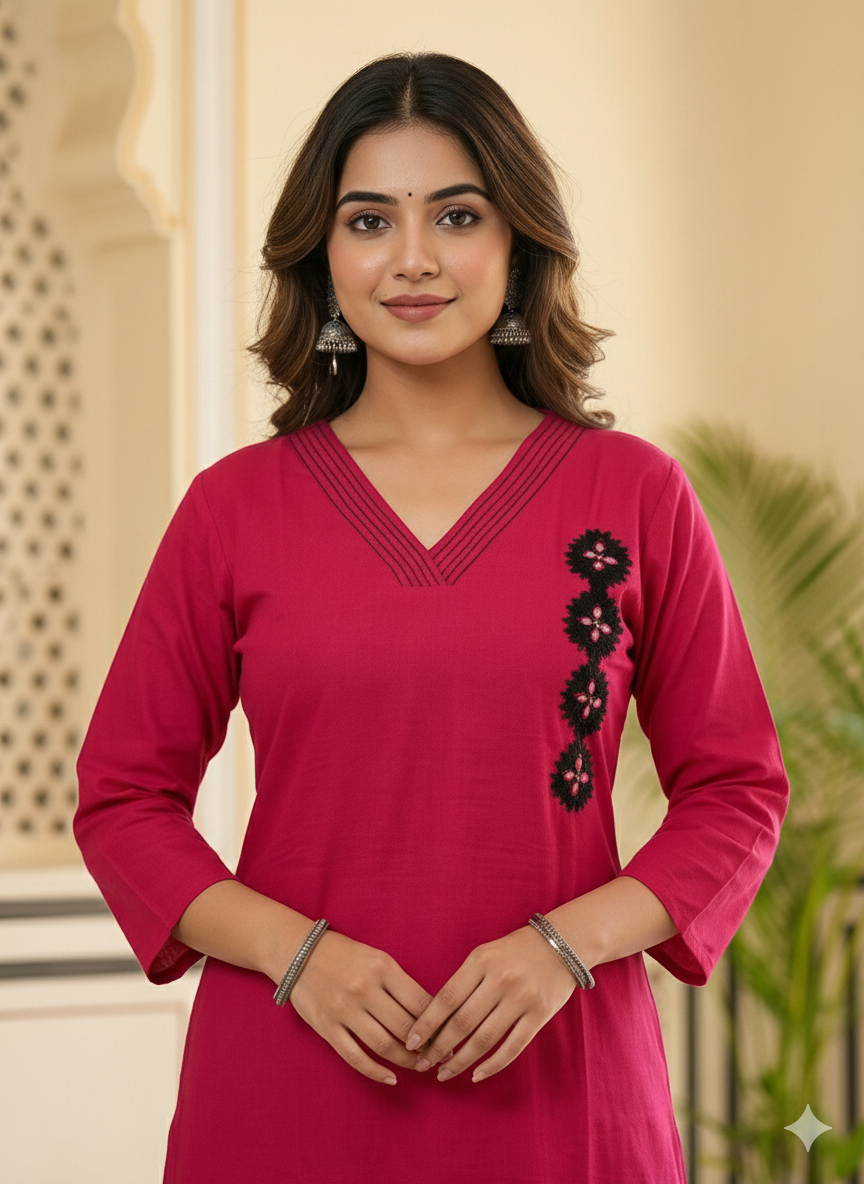 Solid Pink Motif Co-ord Set #RCO1004