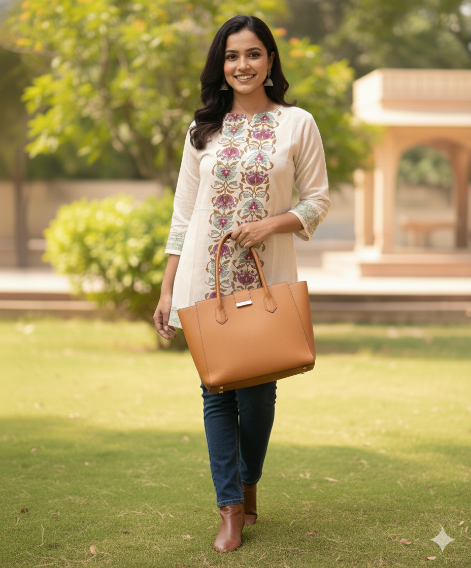 Khadi floral sequence short kurti #RSK1002